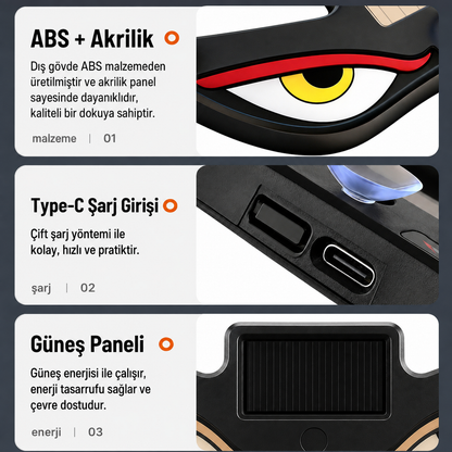Autron™ Güneş Enerjili Şeytan Gözü LED Araba Cam Lambası