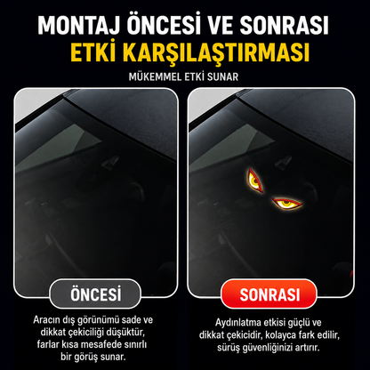 Autron™ Güneş Enerjili Şeytan Gözü LED Araba Cam Lambası