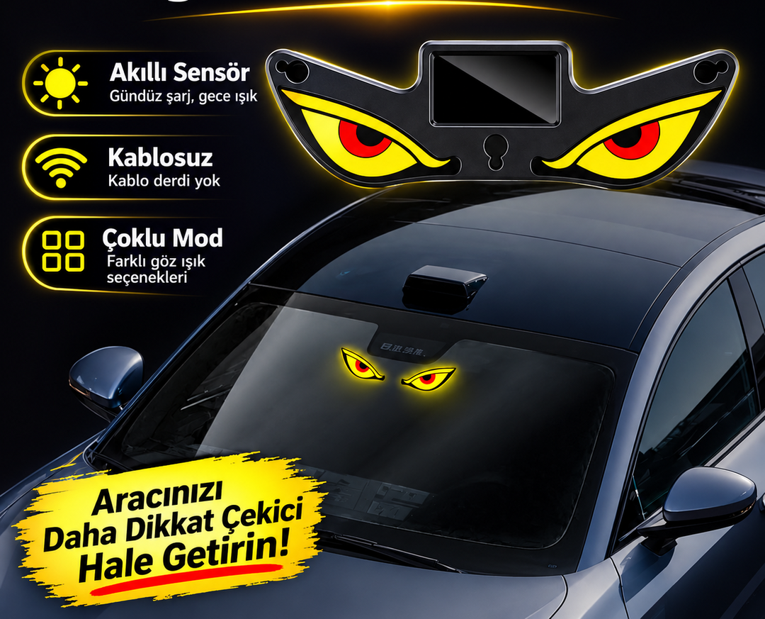 Autron™ Güneş Enerjili Şeytan Gözü LED Araba Cam Lambası